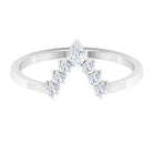 Moissanite V Shape Enhancer Wedding Band Ring Moissanite - ( D-VS1 ) - Color and Clarity - Rosec Jewels