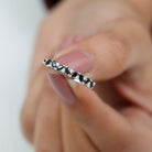 Marquise Created Black Diamond and Diamond Half Eternity Ring Lab Created Black Diamond - ( AAAA ) - Quality - Rosec Jewels