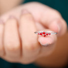 Natural Ruby Cluster Promise Ring Ruby - ( AAA ) - Quality - Rosec Jewels