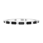 Lab Grown Black Diamond and Diamond Minimal Half Eternity Ring Lab Created Black Diamond - ( AAAA ) - Quality - Rosec Jewels