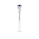 1/4 CT Blue Sapphire and Diamond Leaf Branch Promise Ring Blue Sapphire - ( AAA ) - Quality - Rosec Jewels