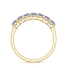 Round Tanzanite Seven Stone Half Eternity Ring Tanzanite - ( AAA ) - Quality - Rosec Jewels