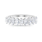 2.50 CT Oval Moissanite Half Eternity Band Ring in Gold Moissanite - ( D-VS1 ) - Color and Clarity - Rosec Jewels