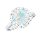 2.50 CT Round Shape Ethiopian Opal and Diamond Engagement Ring Ethiopian Opal - ( AAA ) - Quality - Rosec Jewels