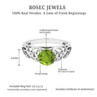 1.25 CT Antique Peridot Solitaire Ring with Diamond Accent Peridot - ( AAA ) - Quality - Rosec Jewels