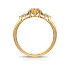 Claw Set Oval Citrine Solitaire Ring with Marquise Diamond Trio Citrine - ( AAA ) - Quality - Rosec Jewels