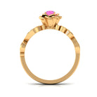 Flower Inspired Pink Sapphire and Diamond Engagement Ring Pink Sapphire - ( AAA ) - Quality - Rosec Jewels