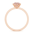 6 MM Round Morganite Solitaire Ring in Lotus Basket Setting Morganite - ( AAA ) - Quality - Rosec Jewels