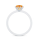 1.25 CT Real Citrine Solitaire Ring in Lotus Basket Setting Citrine - ( AAA ) - Quality - Rosec Jewels