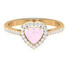 1.50 CT Heart Shape Rose Quartz Engagement Ring with Diamond Accent Rose Quartz - ( AAA ) - Quality - Rosec Jewels