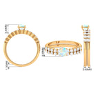 1.25 CT Simple Ethiopian Opal and Diamond Bridal Ring Set Ethiopian Opal - ( AAA ) - Quality - Rosec Jewels