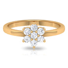 Simple Round Moissanite Flower Cluster Ring Moissanite - ( D-VS1 ) - Color and Clarity - Rosec Jewels