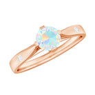 Natural Ethiopian Opal Solitaire Ring with Diamond Ethiopian Opal - ( AAA ) - Quality - Rosec Jewels