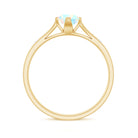 Natural Ethiopian Opal Solitaire Ring with Diamond Ethiopian Opal - ( AAA ) - Quality - Rosec Jewels