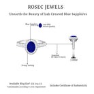 Vintage Style Lab Grown Blue Sapphire and Diamond Engagement Ring Lab Created Blue Sapphire - ( AAAA ) - Quality - Rosec Jewels