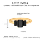 1.75 Ct Octagon Black Onyx Three Stone Engagement Ring Gold Black Onyx - ( AAA ) - Quality - Rosec Jewels