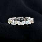 Elegant Pear Cut Moonstone Eternity Band Ring Moonstone - ( AAA ) - Quality - Rosec Jewels