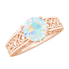 Vintage Style Ethiopian Opal Celtic Knot Band Ring with Diamond Ethiopian Opal - ( AAA ) - Quality - Rosec Jewels