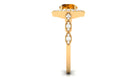 Citrine Vintage Style Engagement Ring with Diamond Accent Citrine - ( AAA ) - Quality - Rosec Jewels