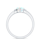 Minimal Ethiopian Opal Solitaire Heart Ring with Diamond Ethiopian Opal - ( AAA ) - Quality - Rosec Jewels