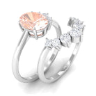 1.75 CT Morganite and Diamond Engagement Enhancer Ring Set Morganite - ( AAA ) - Quality - Rosec Jewels