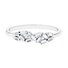 0.75 CT Baguette Moissanite Minimal Cluster Ring in Prong Setting Moissanite - ( D-VS1 ) - Color and Clarity - Rosec Jewels