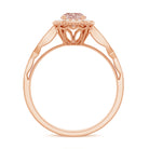 Morganite and Diamond Vintage Engagement Ring Morganite - ( AAA ) - Quality - Rosec Jewels