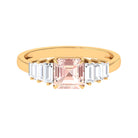 Real Morganite Designer Engagement Ring Morganite - ( AAA ) - Quality - Rosec Jewels