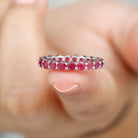 Genuine Red Ruby Full Eternity Ring Ruby - ( AAA ) - Quality - Rosec Jewels