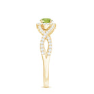 Peridot and Diamond Criss Cross Engagement Ring Peridot - ( AAA ) - Quality - Rosec Jewels