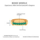 Channel Set Emerald Classic Wide Band Ring Emerald - ( AAA ) - Quality - Rosec Jewels