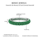 Certified Created Emerald Three Row Eternity Band in Gold Lab Created Emerald - ( AAAA ) - Quality - Rosec Jewels