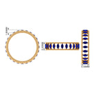 Marquise Cut Created Blue Sapphire Eternity Band with Beaded Detailing Lab Created Blue Sapphire - ( AAAA ) - Quality - Rosec Jewels