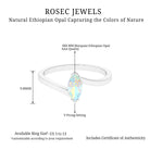 Marquise Cut Ethiopian Opal Solitaire Bypass Ring in Gold Ethiopian Opal - ( AAA ) - Quality - Rosec Jewels