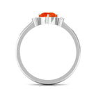 3/4 CT Simple Round Orange Sapphire and Diamond Promise Ring Orange Sapphire - ( AAA ) - Quality - Rosec Jewels