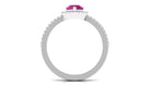 Natural Pink Tourmaline Teardrop Ring with Diamond Halo Pink Tourmaline - ( AAA ) - Quality - Rosec Jewels