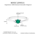 Round Shape Real Emerald and Diamond Three Stone Promise Ring Emerald - ( AAA ) - Quality - Rosec Jewels