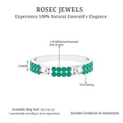 Real Emerald Interlock Wedding Band Emerald - ( AAA ) - Quality - Rosec Jewels