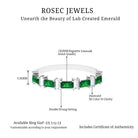 Baguette Cut Created Emerald and Diamond Half Eternity Ring Lab Created Emerald - ( AAAA ) - Quality - Rosec Jewels