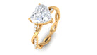 Rosec Jewels-2.25 CT Heart Shape Solitaire Moissanite Braided Ring in 3 Prong Basket Setting