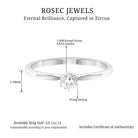 5 MM Round Zircon Solitaire Promise Ring Zircon - ( AAAA ) - Quality - Rosec Jewels