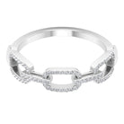 Minimal Cubic Zirconia Chain Link Ring Zircon - ( AAAA ) - Quality - Rosec Jewels