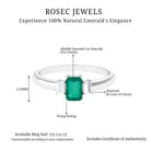 1 CT Octagon shape Emerald and Diamond Three Stone Promise Ring Emerald - ( AAA ) - Quality - Rosec Jewels