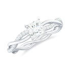 Princess Cut Moissanite Solitaire Braided Promise Ring Moissanite - ( D-VS1 ) - Color and Clarity - Rosec Jewels