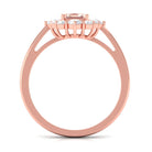 Classic Morganite Halo Engagement Ring with Diamond Morganite - ( AAA ) - Quality - Rosec Jewels