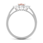 Classic Morganite Halo Engagement Ring with Diamond Morganite - ( AAA ) - Quality - Rosec Jewels