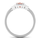 2.25 CT Emerald Cut Morganite Cocktail Engagement Ring with Diamond Morganite - ( AAA ) - Quality - Rosec Jewels