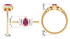 Pink Tourmaline Engagement Ring with Diamond Halo Pink Tourmaline - ( AAA ) - Quality - Rosec Jewels