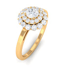 1.25 CT Certified Zircon Vintage Inspired Double Halo Ring Zircon - ( AAAA ) - Quality - Rosec Jewels