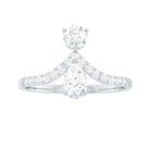 1.25 CT Pear and Round Cut Moissanite Toi et Moi Engagement Ring Moissanite - ( D-VS1 ) - Color and Clarity - Rosec Jewels